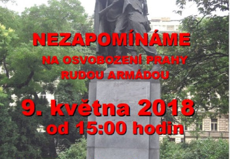 Uctění památky padlých vojáků Rudé armády a našich povstalců při osvobozování Prahy v roce 1945.