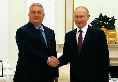 Prohlášení ruského prezidenta Vladimira Putina a maďarského premiéra Viktora Orbána na jednání v Moskvě.