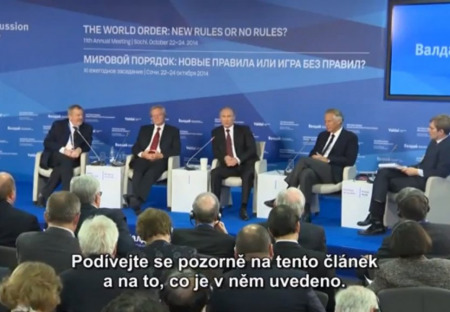 Vladimir Putin Světový řád: nová pravidla nebo hra bez pravidel? Valdaj 2014 - Diskuse titulky CZ
